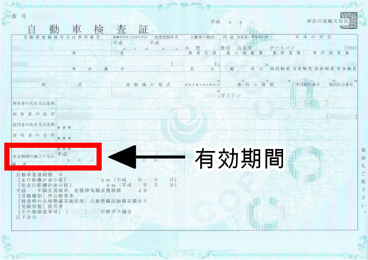 車検証有効期間